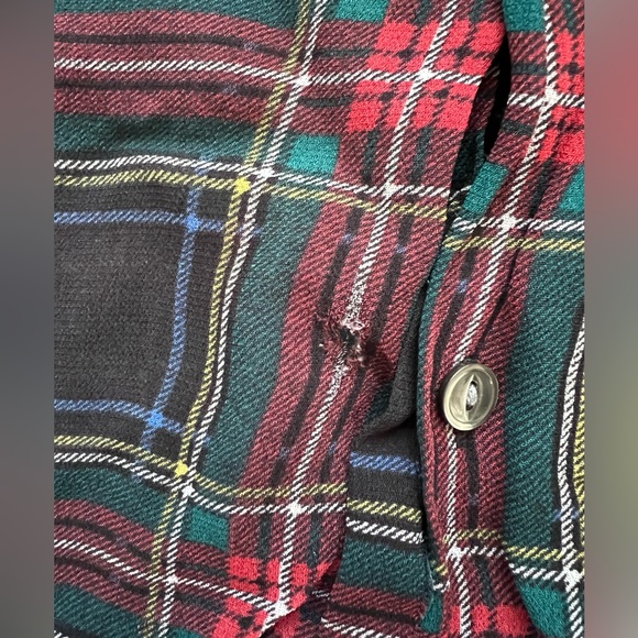 Designer Polo Ralph Lauren Holiday Plaid Blouse with Adjustable Bow - Picture 2 of 3